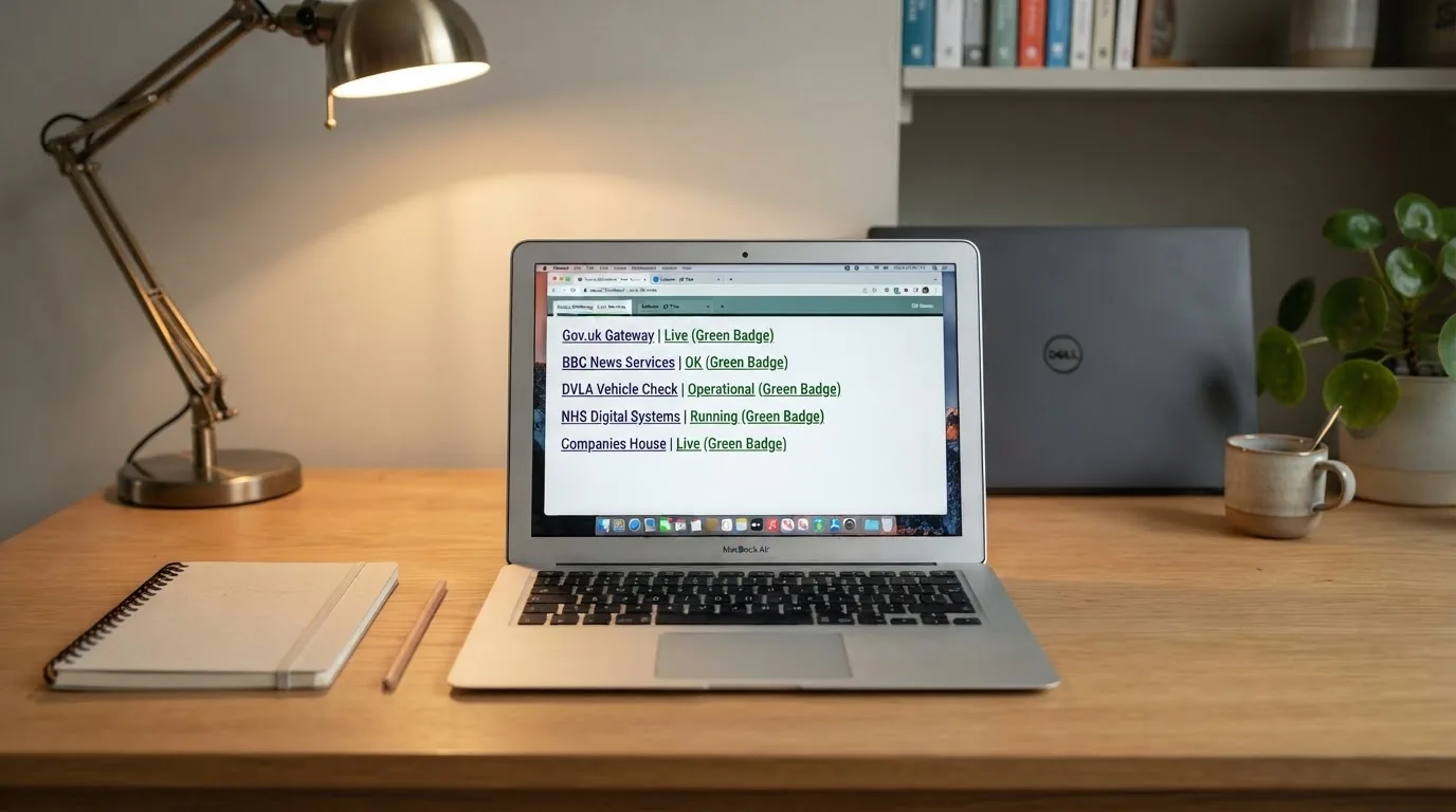 A laptop on a home desk showing a UK online casino comparison page open beside a notepad, with a laptop showing an international casino homepage in a browser visible in a browser tab list
